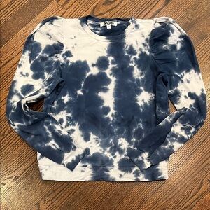 AGF Navy and White Tie-Dye Top